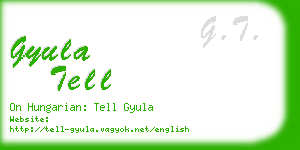 gyula tell business card